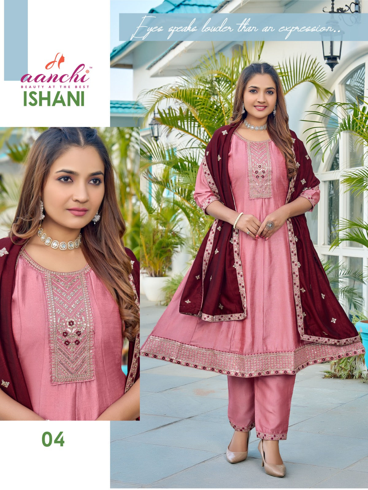 Ishani Aanchi Vichitra Silk Readymade Anarkali Suits Wholesaler India