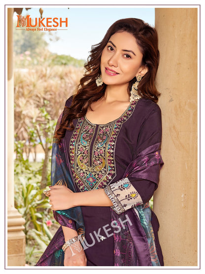 Ishani Mukesh Banwery Roman Silk Readymade Pant Style Suits Wholesale Price