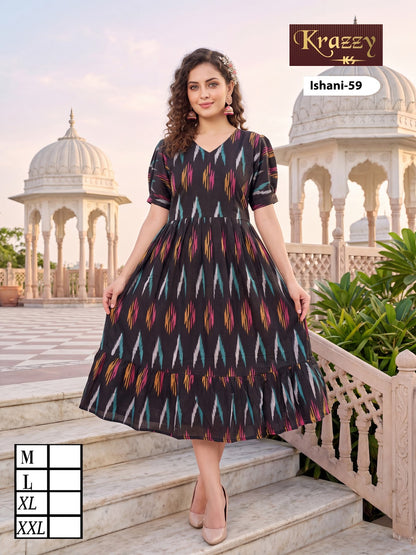 Ishani Krazzy 2807 Kanha Ikkat One Piece Wholesaler India