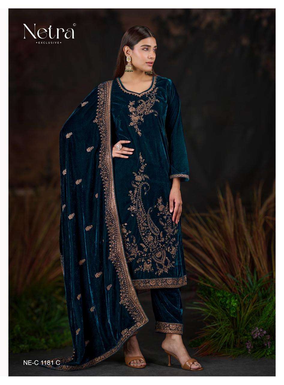 Ishani Netra Premium Silk Velvet Suits Wholesaler Gujarat