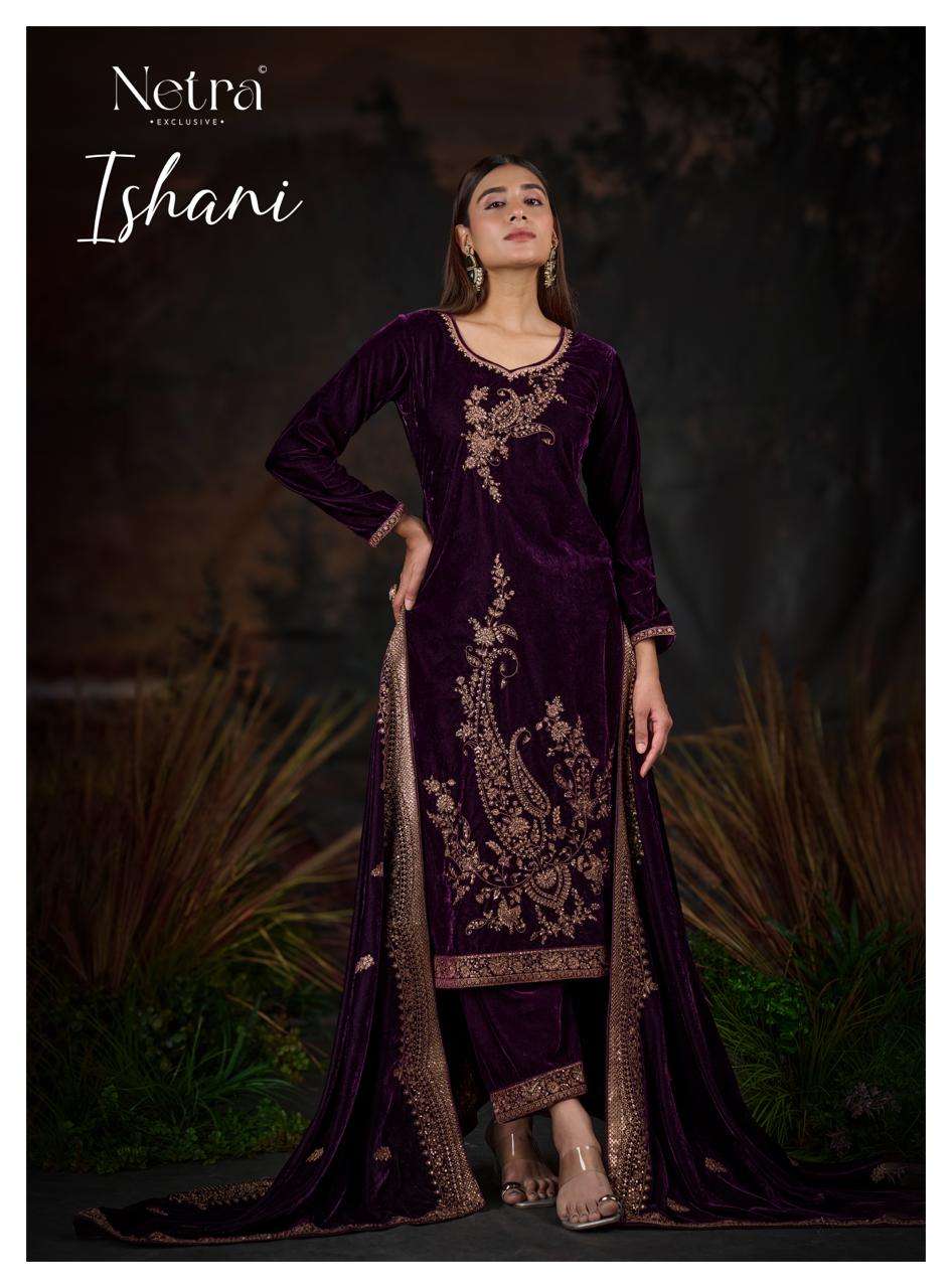 Ishani Netra Premium Silk Velvet Suits Wholesaler Gujarat