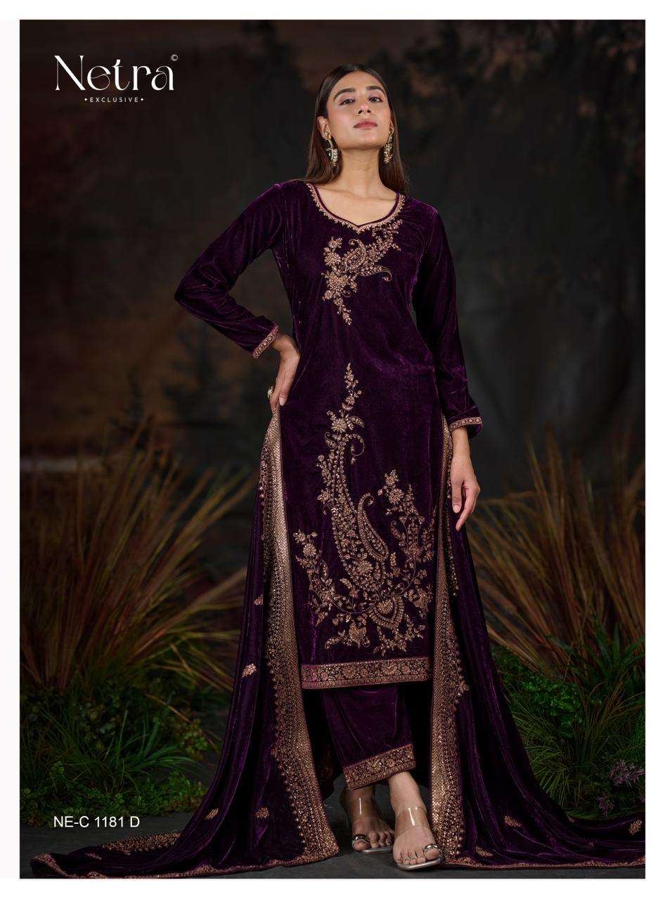Ishani Netra Premium Silk Velvet Suits Wholesaler Gujarat