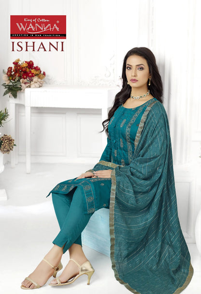 Ishani Wanna Jam Satin Pant Style Suits Wholesaler Gujarat