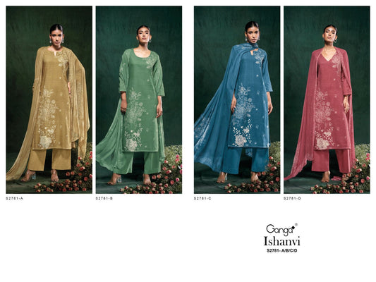 Ishanvi S2781 Ganga Cotton Linen Plazzo Style Suits Manufacturer