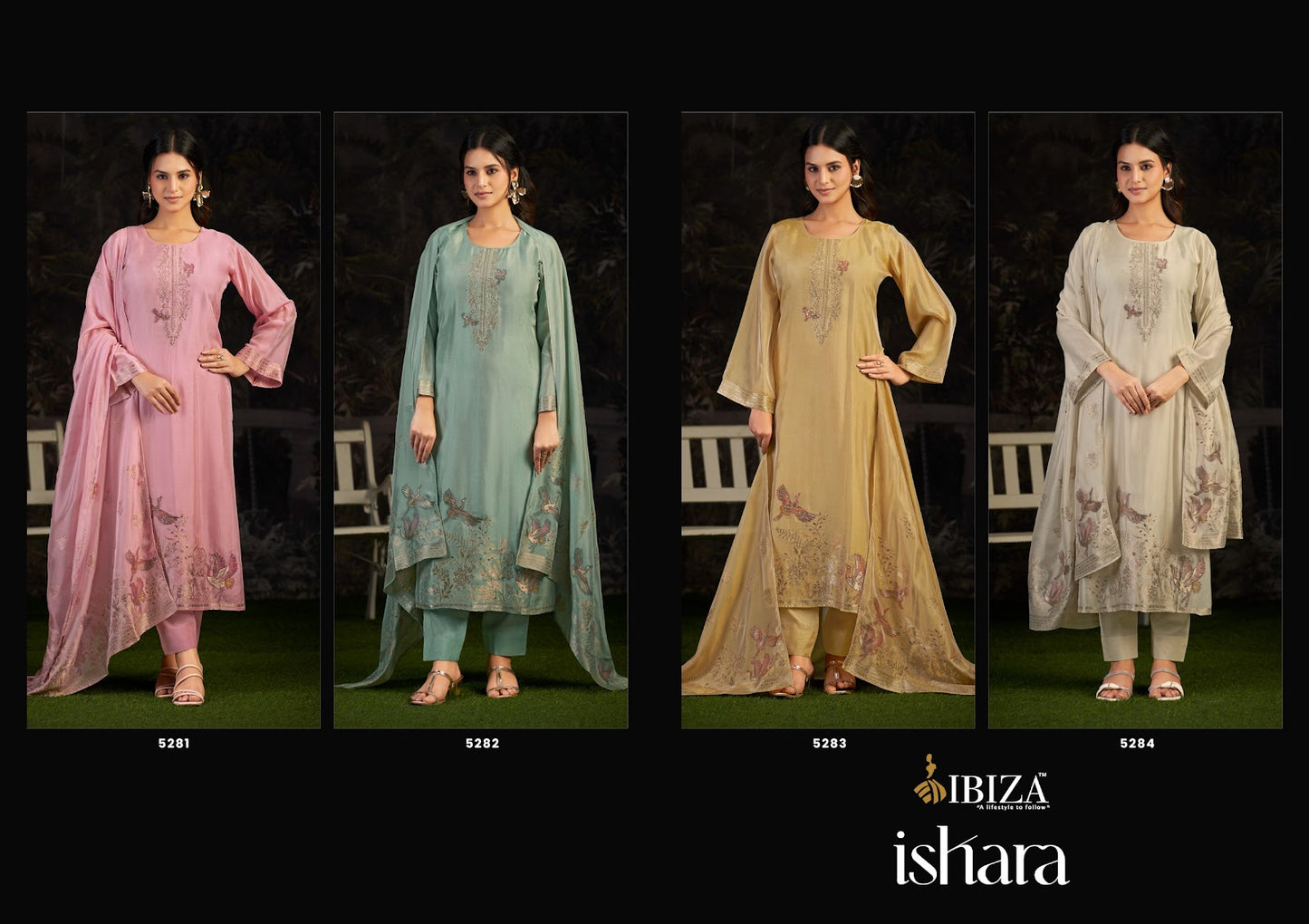Ishara Ibiza Banglori Silk Pant Style Suits Supplier