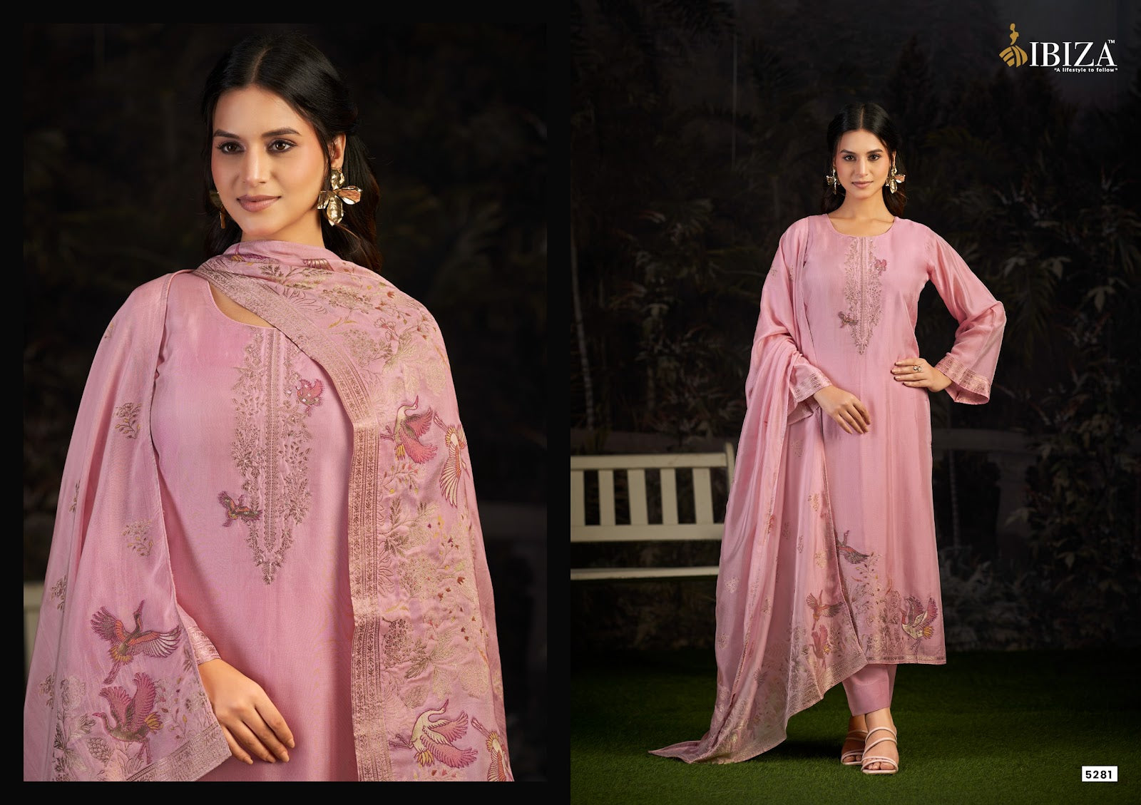 Ishara Ibiza Banglori Silk Pant Style Suits Supplier