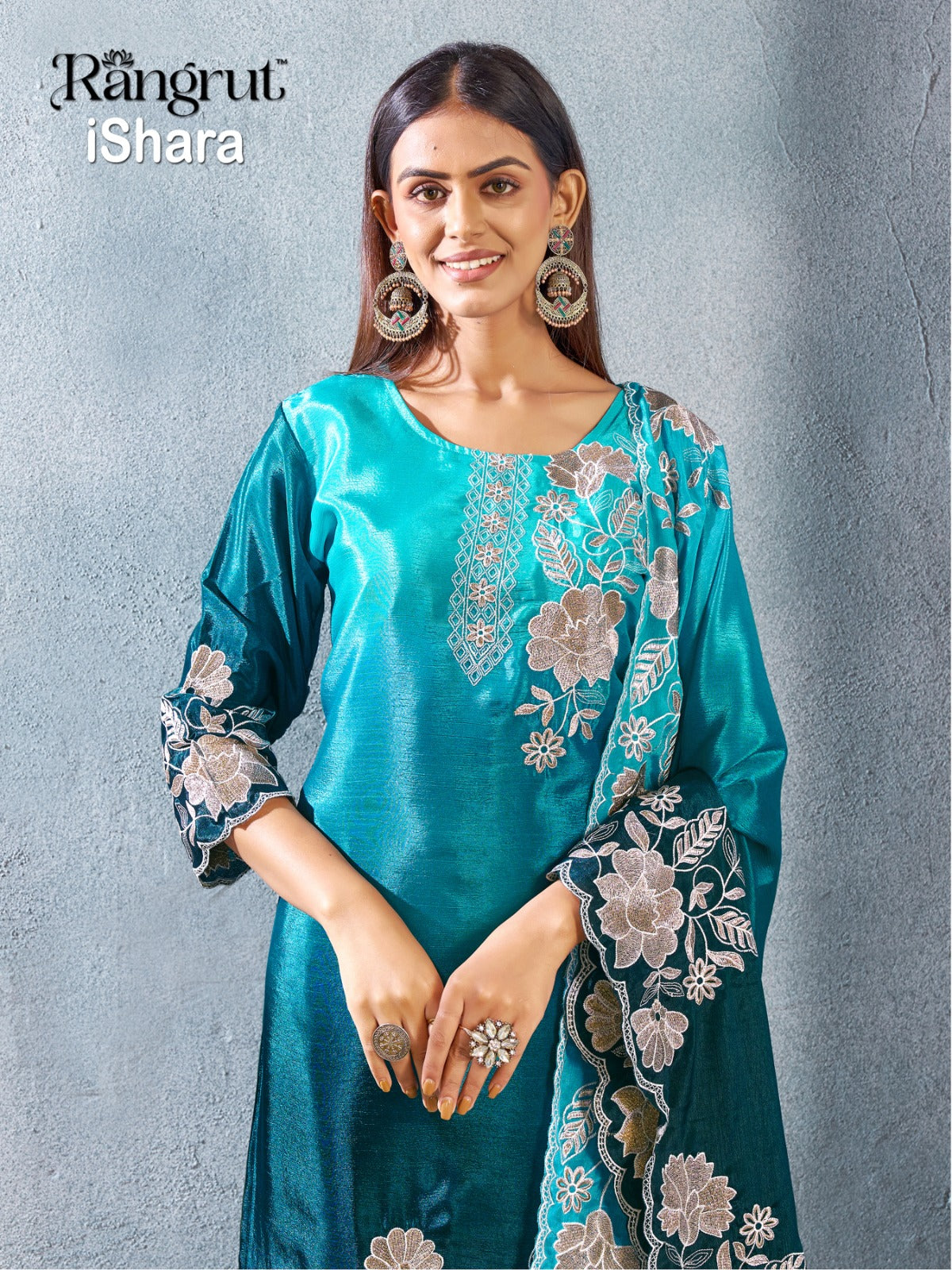 Ishara Rangrut Banwery Chinon Readymade Plazzo Style Suits Manufacturer Ahmedabad