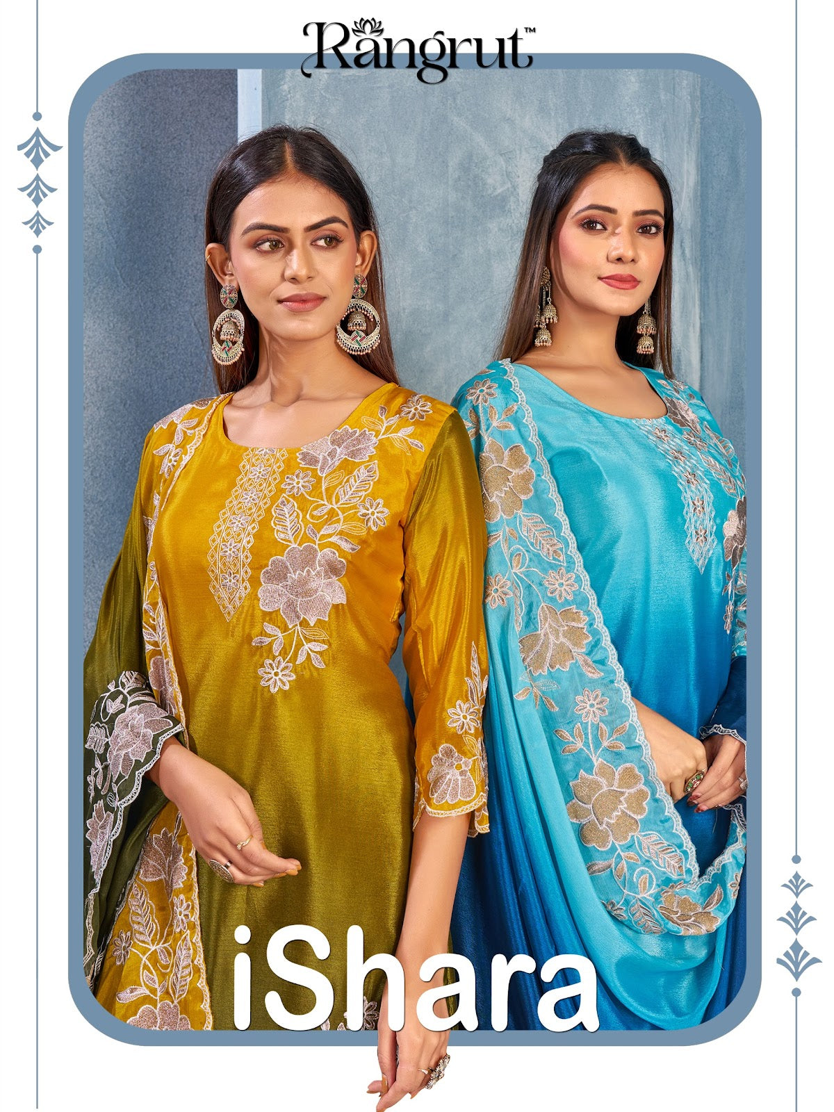 Ishara Rangrut Banwery Chinon Readymade Plazzo Style Suits Manufacturer Ahmedabad