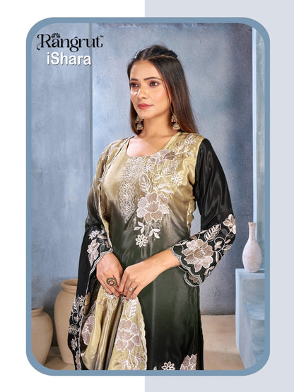 Ishara Rangrut Banwery Chinon Readymade Plazzo Style Suits Manufacturer Ahmedabad