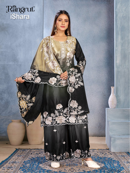 Ishara Rangrut Banwery Chinon Readymade Plazzo Style Suits Manufacturer Ahmedabad
