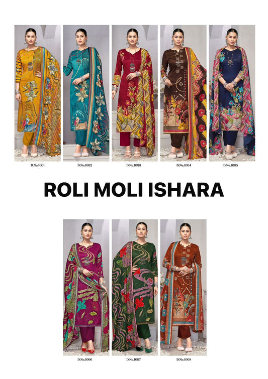 Ishara Roli Moli Karachi Pashmina Salwar Suits Wholesaler India