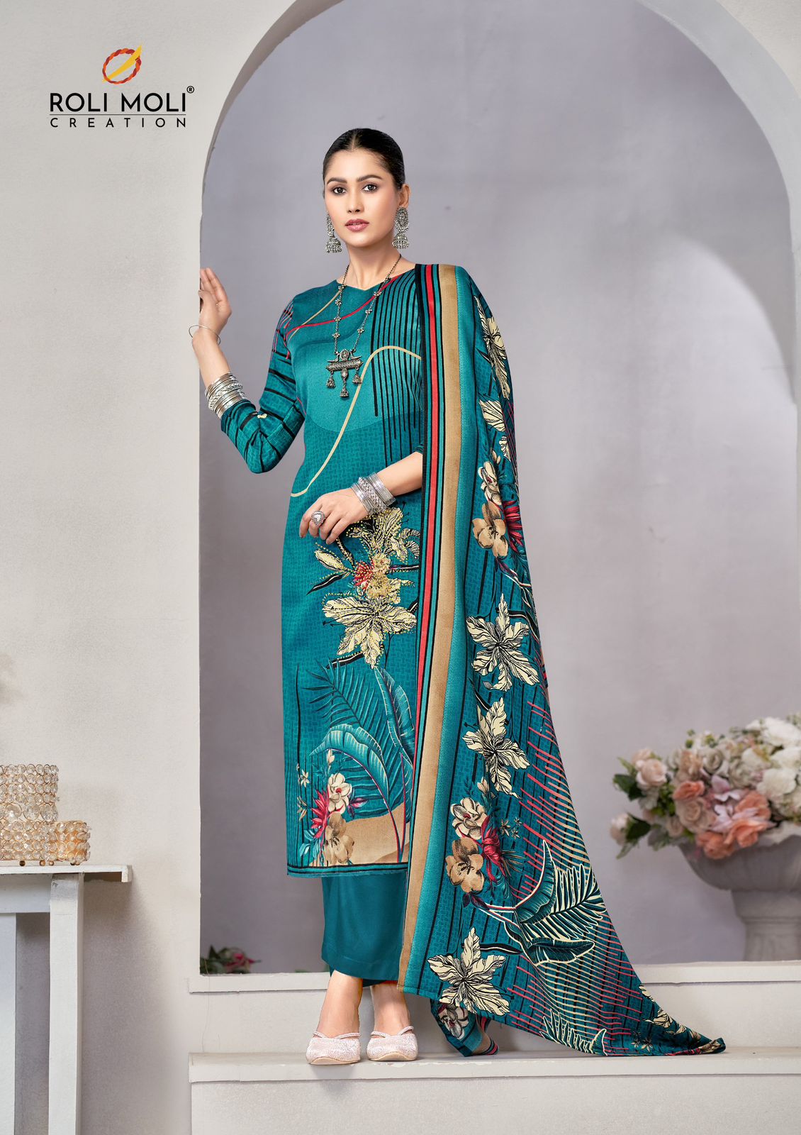 Ishara Roli Moli Karachi Pashmina Salwar Suits Wholesaler India