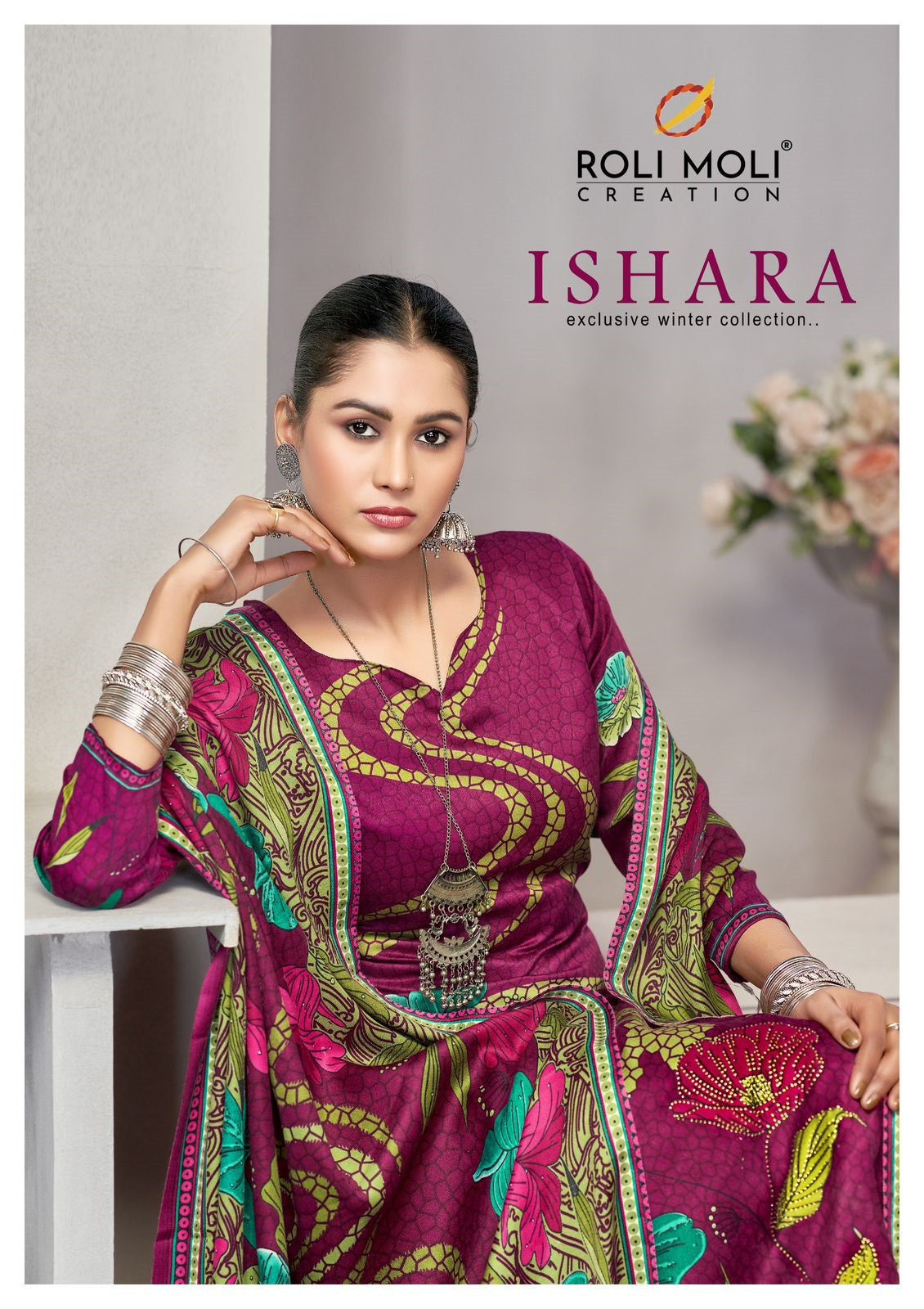 Ishara Roli Moli Karachi Pashmina Salwar Suits Wholesaler India