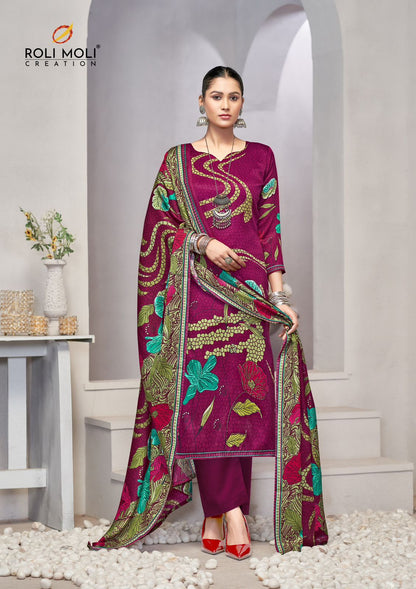 Ishara Roli Moli Karachi Pashmina Salwar Suits Wholesaler India