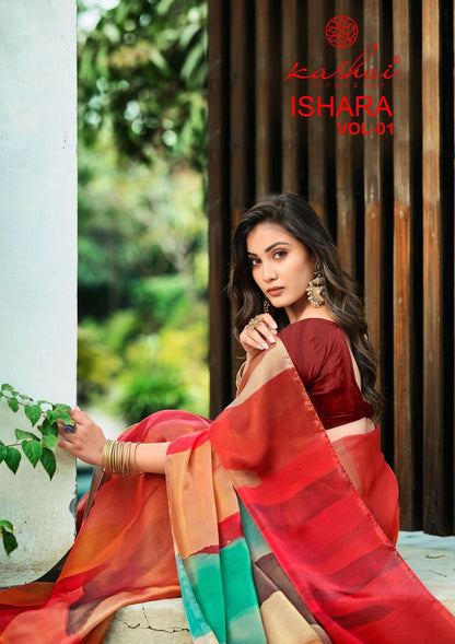 Ishara Vol 1 Kashvi Creation Moss Sarees Wholesale Price