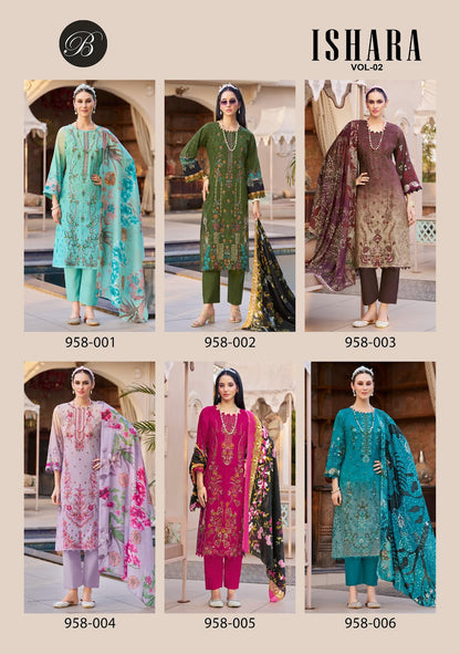 Ishara Vol 2 Belliza Designer Studio Pure Cotton Karachi Salwar Suits Exporter India