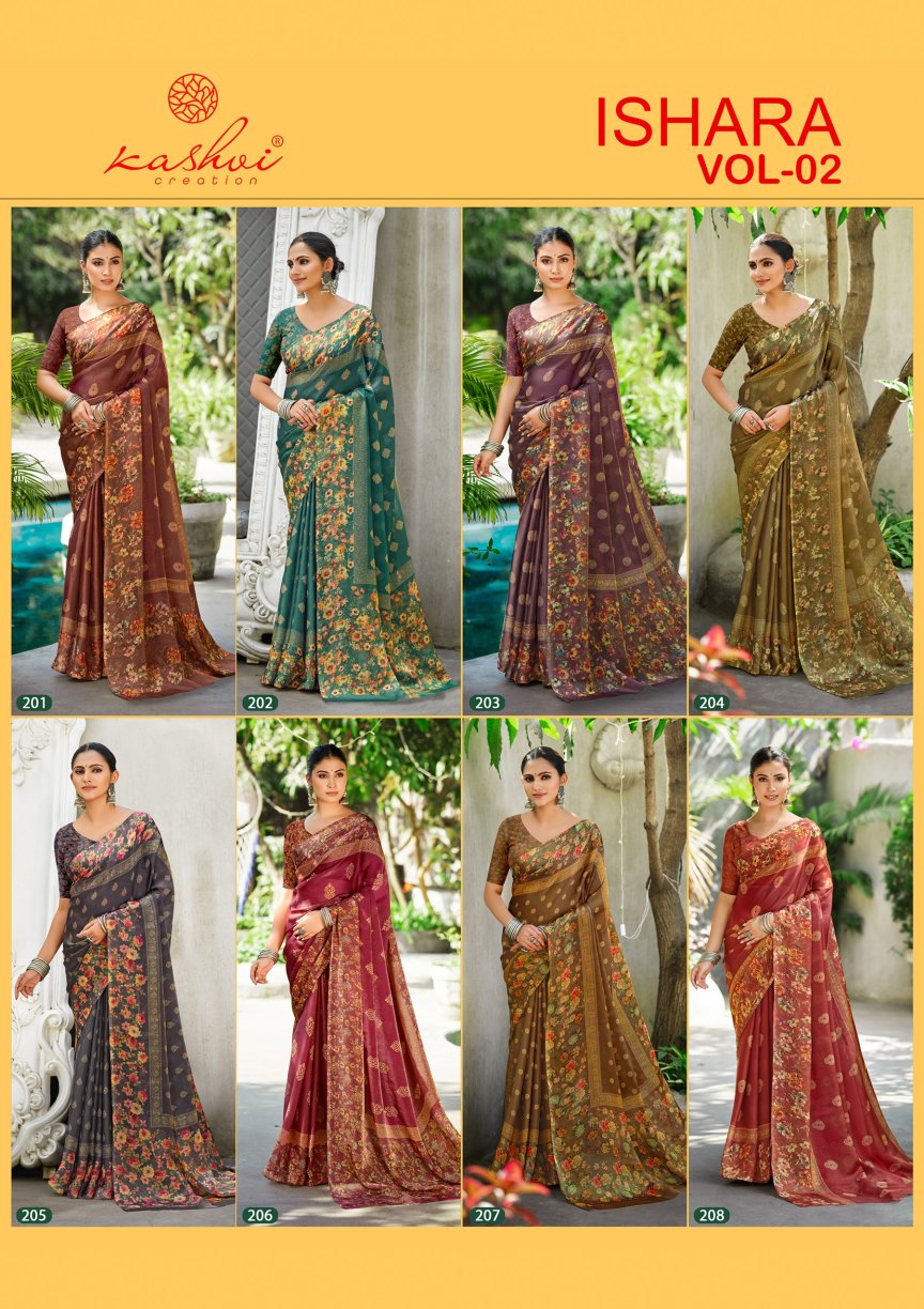 Ishara Vol 2 Kashvi Creation Moss Sarees Wholesaler