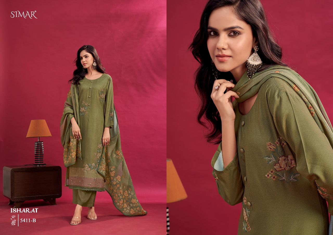 Isharat 5411 Simar Glossy Lawn Cotton Pant Style Suits Wholesale Rate
