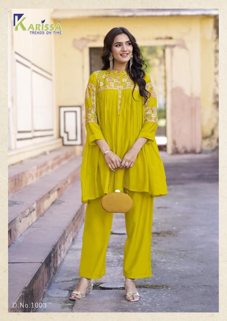 Ishika Karissa Viscose Chanderi Co Ord Set Exporter India