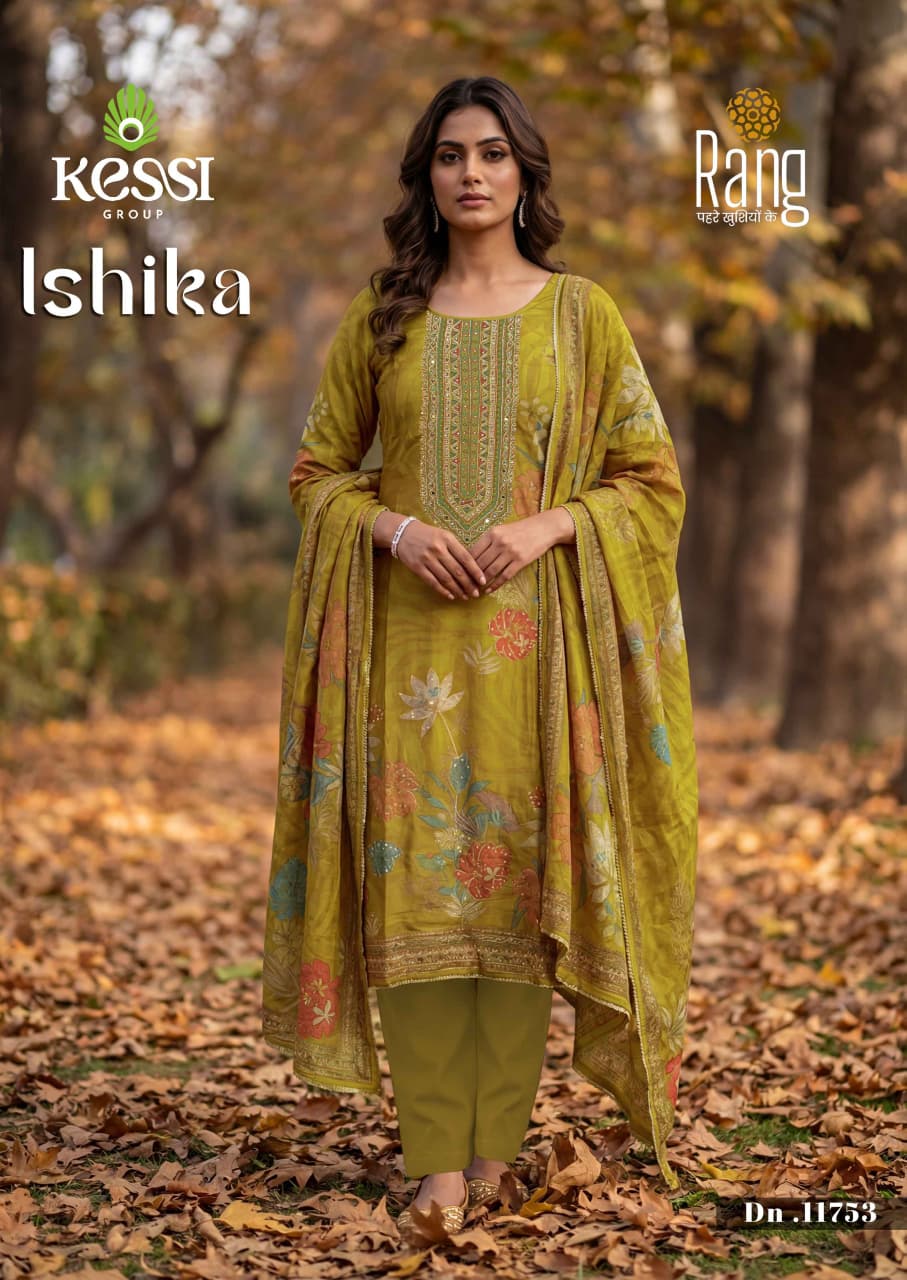 Ishika Kessi Rang Muslin Pant Style Suits Wholesale Rate