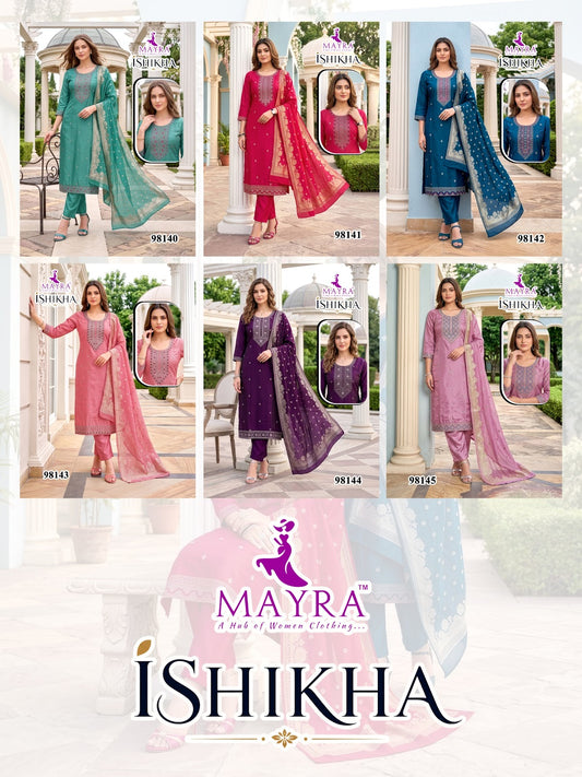 Ishika Mayra Roman Readymade Pant Style Suits Wholesaler Ahmedabad