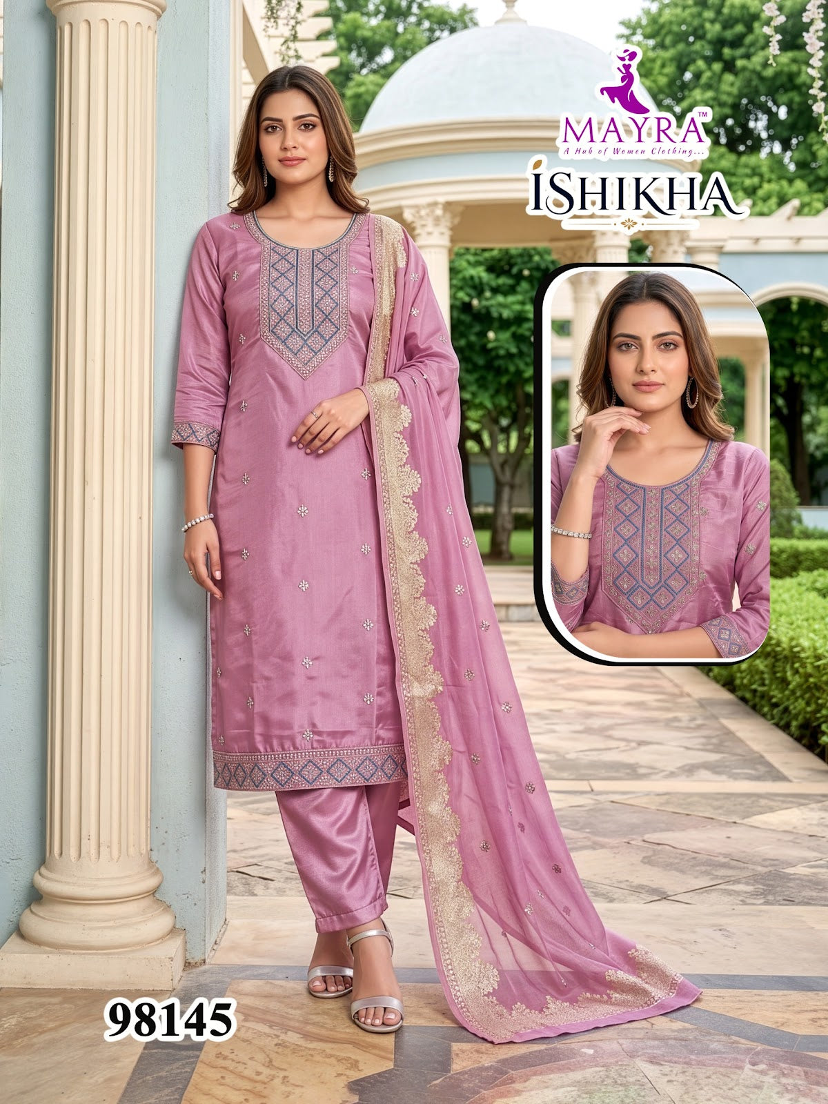 Ishika Mayra Roman Readymade Pant Style Suits Wholesaler Ahmedabad