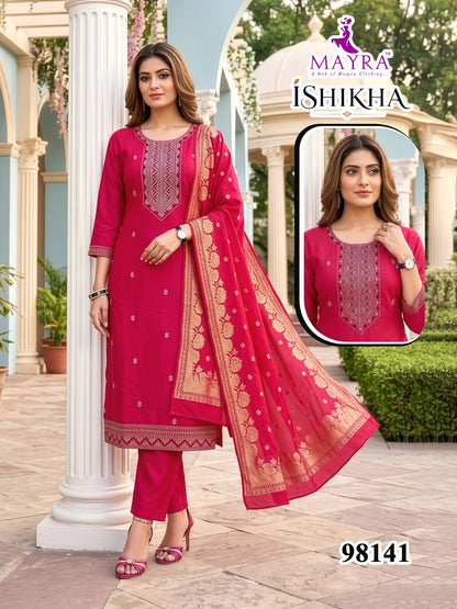 Ishika Mayra Roman Readymade Pant Style Suits Wholesaler Ahmedabad
