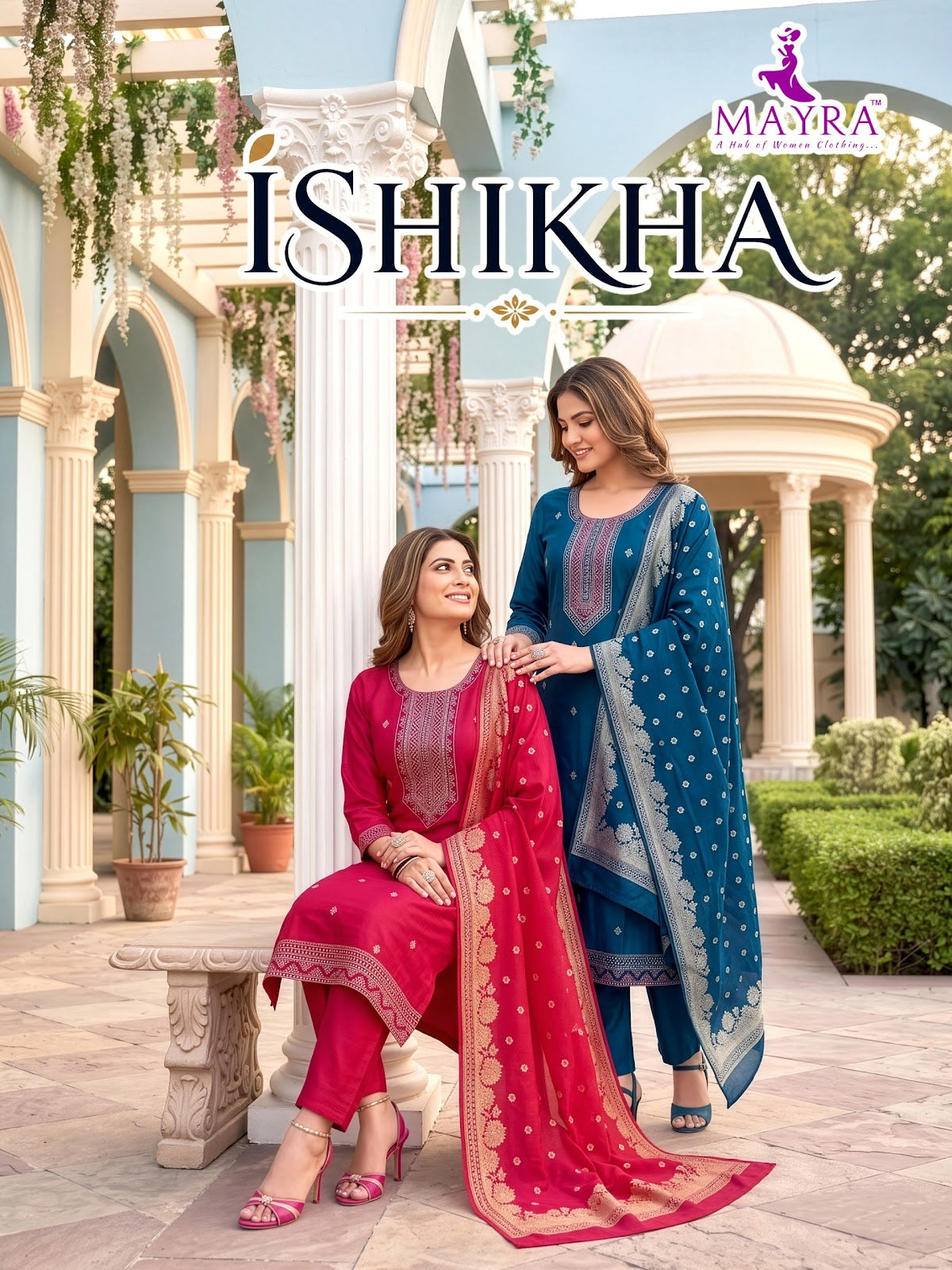 Ishika Mayra Roman Readymade Pant Style Suits Wholesaler Ahmedabad