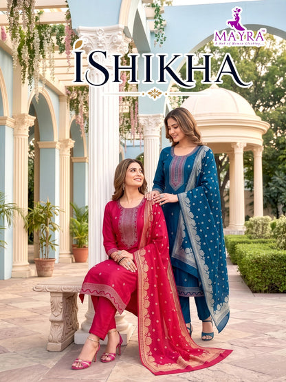Ishika Mayra Roman Readymade Pant Style Suits Wholesaler Ahmedabad