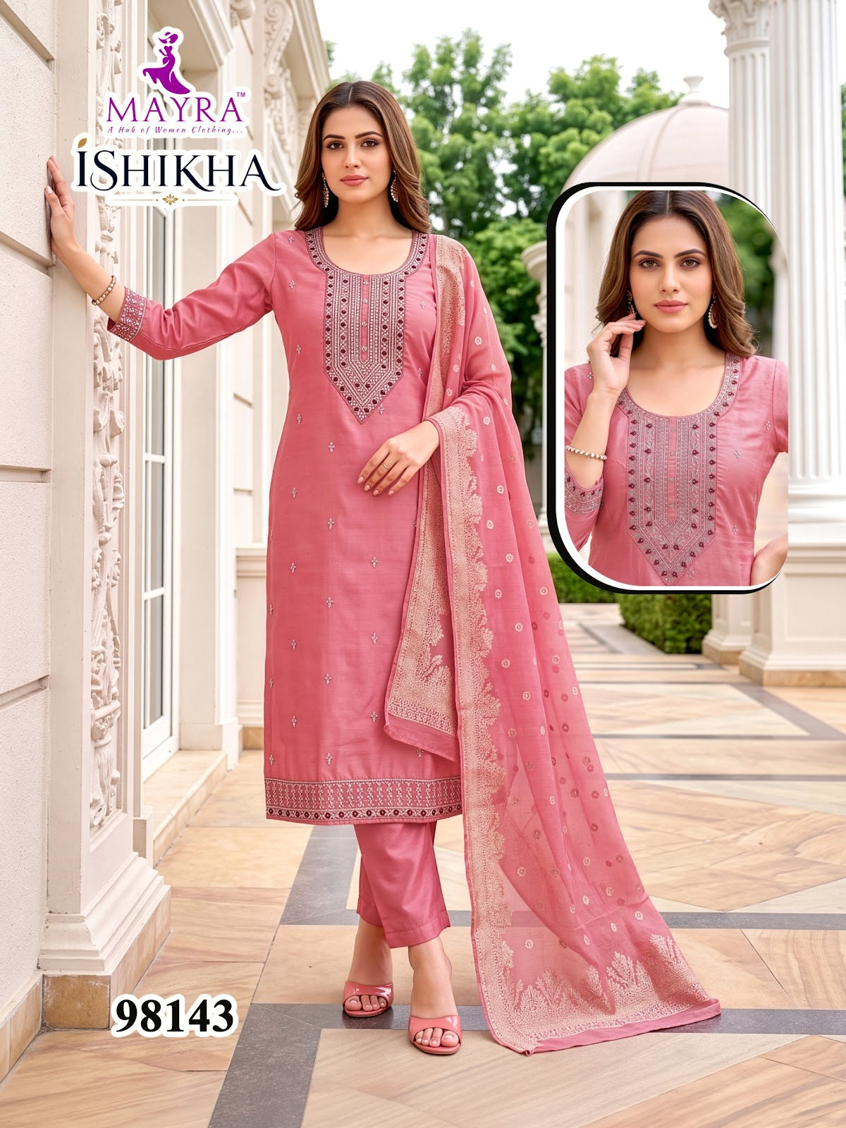 Ishika Mayra Roman Readymade Pant Style Suits Wholesaler Ahmedabad