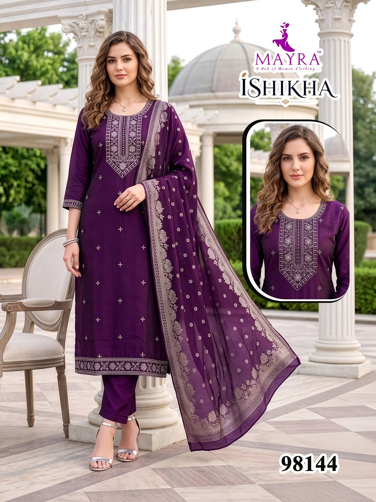 Ishika Mayra Roman Readymade Pant Style Suits Wholesaler Ahmedabad