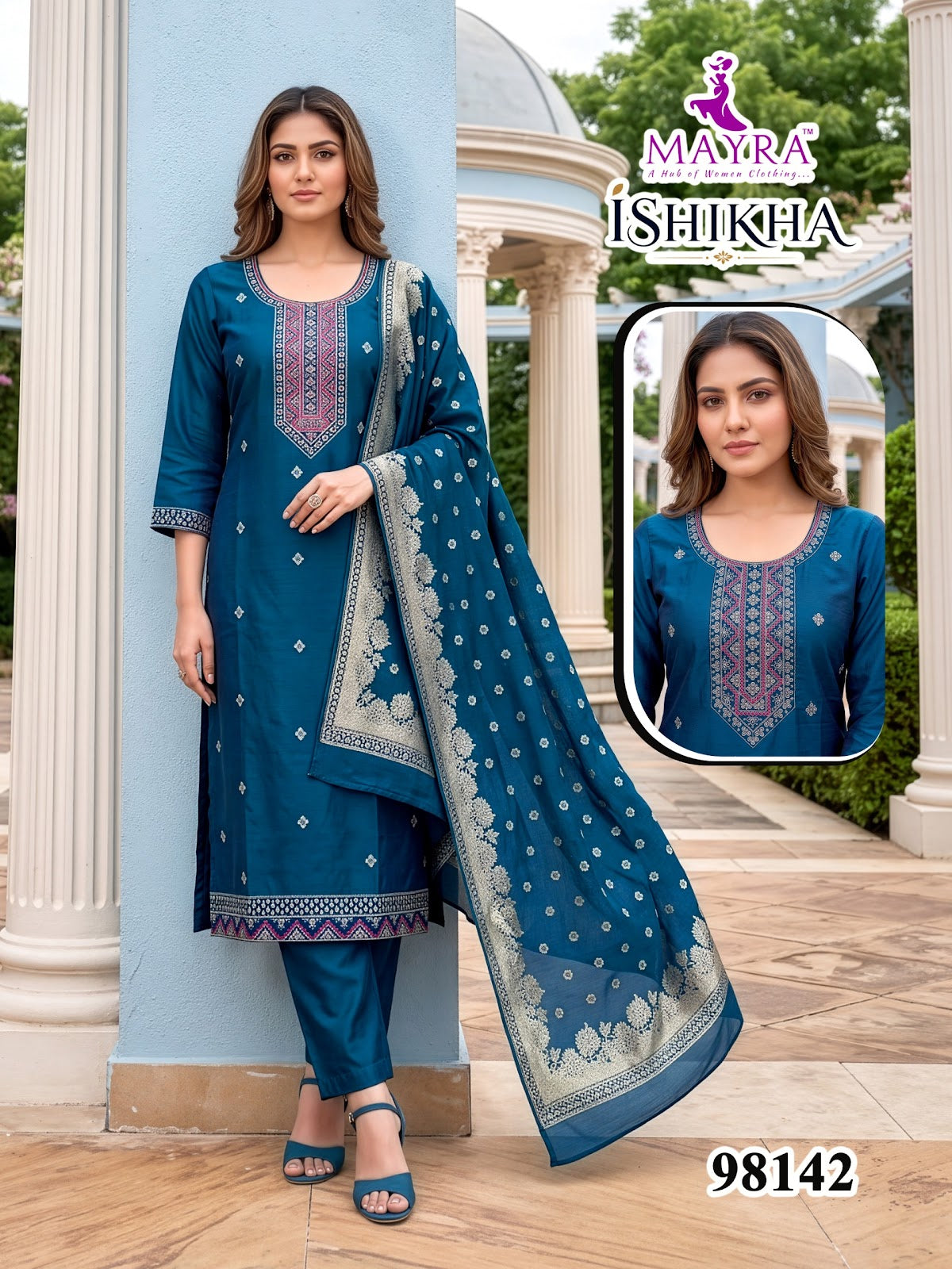 Ishika Mayra Roman Readymade Pant Style Suits Wholesaler Ahmedabad
