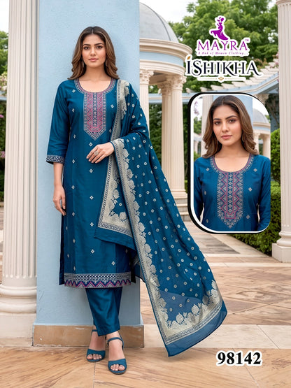 Ishika Mayra Roman Readymade Pant Style Suits Wholesaler Ahmedabad