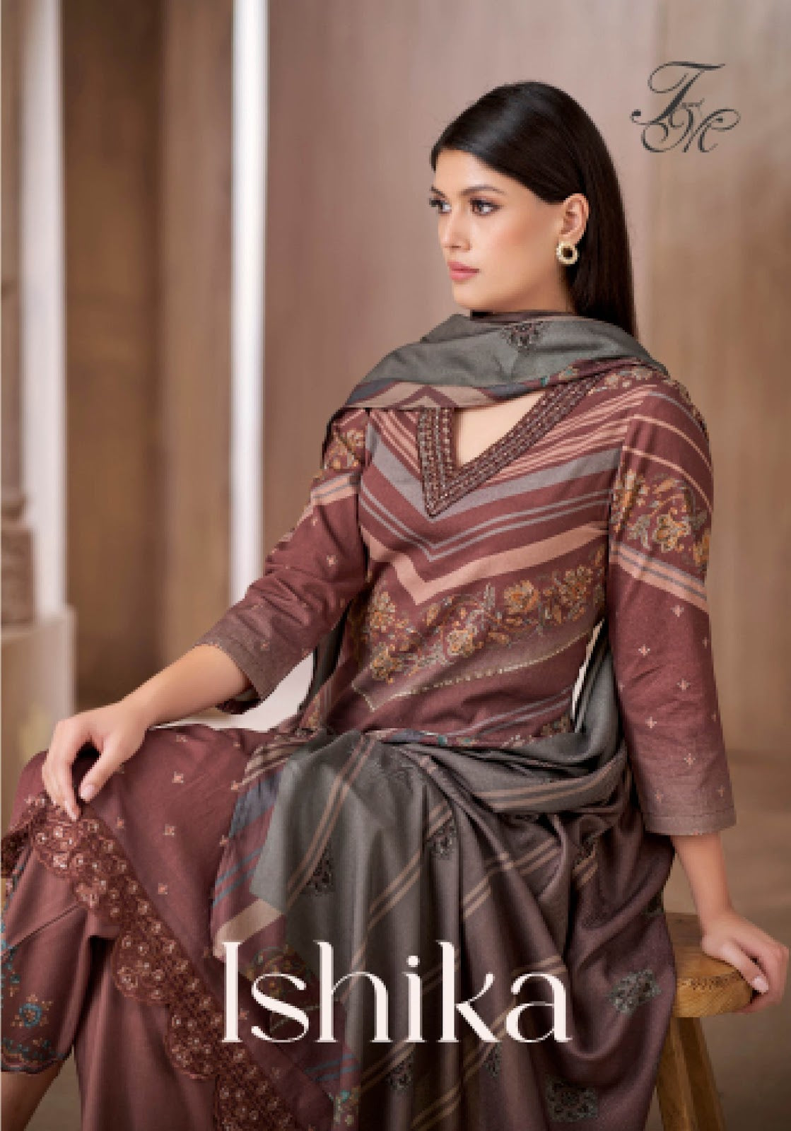 Ishika Tm Pure Corduroy Pashmina Suits Supplier Gujarat