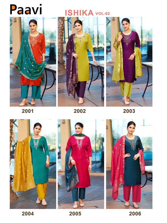Ishika Vol 2 Paavi Roman Readymade Pant Style Suits Supplier India
