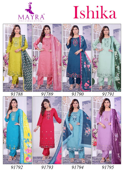 Ishikha Mayra Berlin Readymade Pant Style Suits Wholesaler Ahmedabad