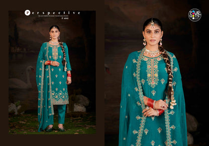 Ishita Four Dots Organza Pant Style Suits Manufacturer India