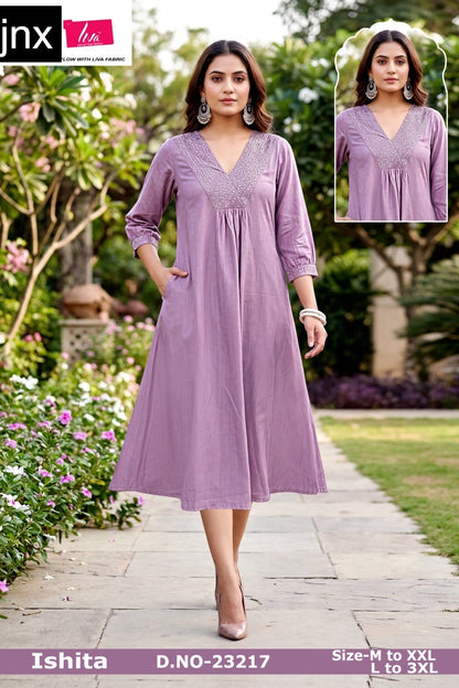 Ishita Jnx Vertican Kurti With Pocket Exporter Gujarat