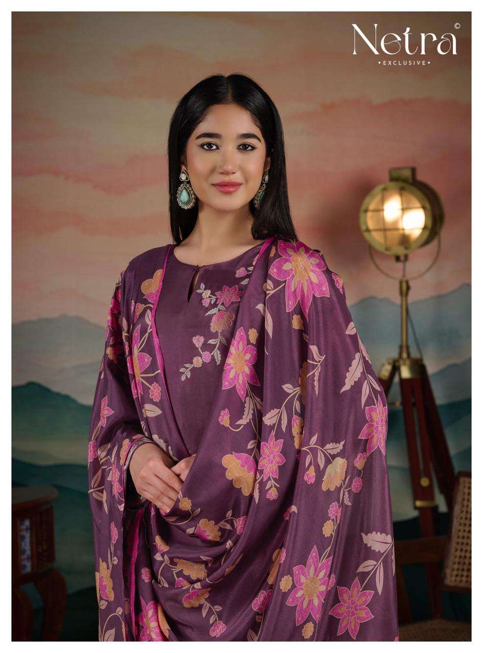 Ishita Netra Bemberg Muslin Pant Style Suits Supplier