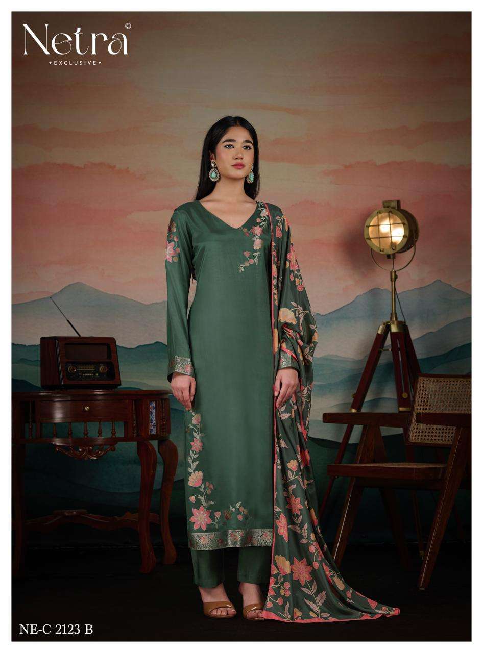 Ishita Netra Bemberg Muslin Pant Style Suits Supplier