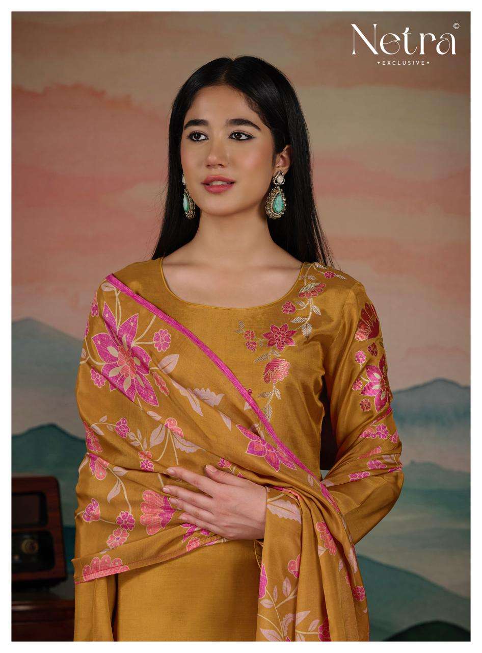 Ishita Netra Bemberg Muslin Pant Style Suits Supplier