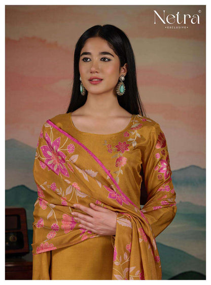 Ishita Netra Bemberg Muslin Pant Style Suits Supplier