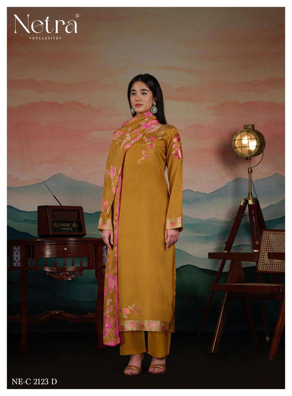 Ishita Netra Bemberg Muslin Pant Style Suits Supplier