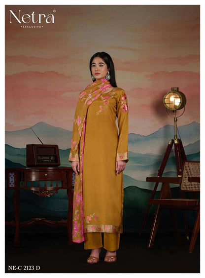 Ishita Netra Bemberg Muslin Pant Style Suits Supplier