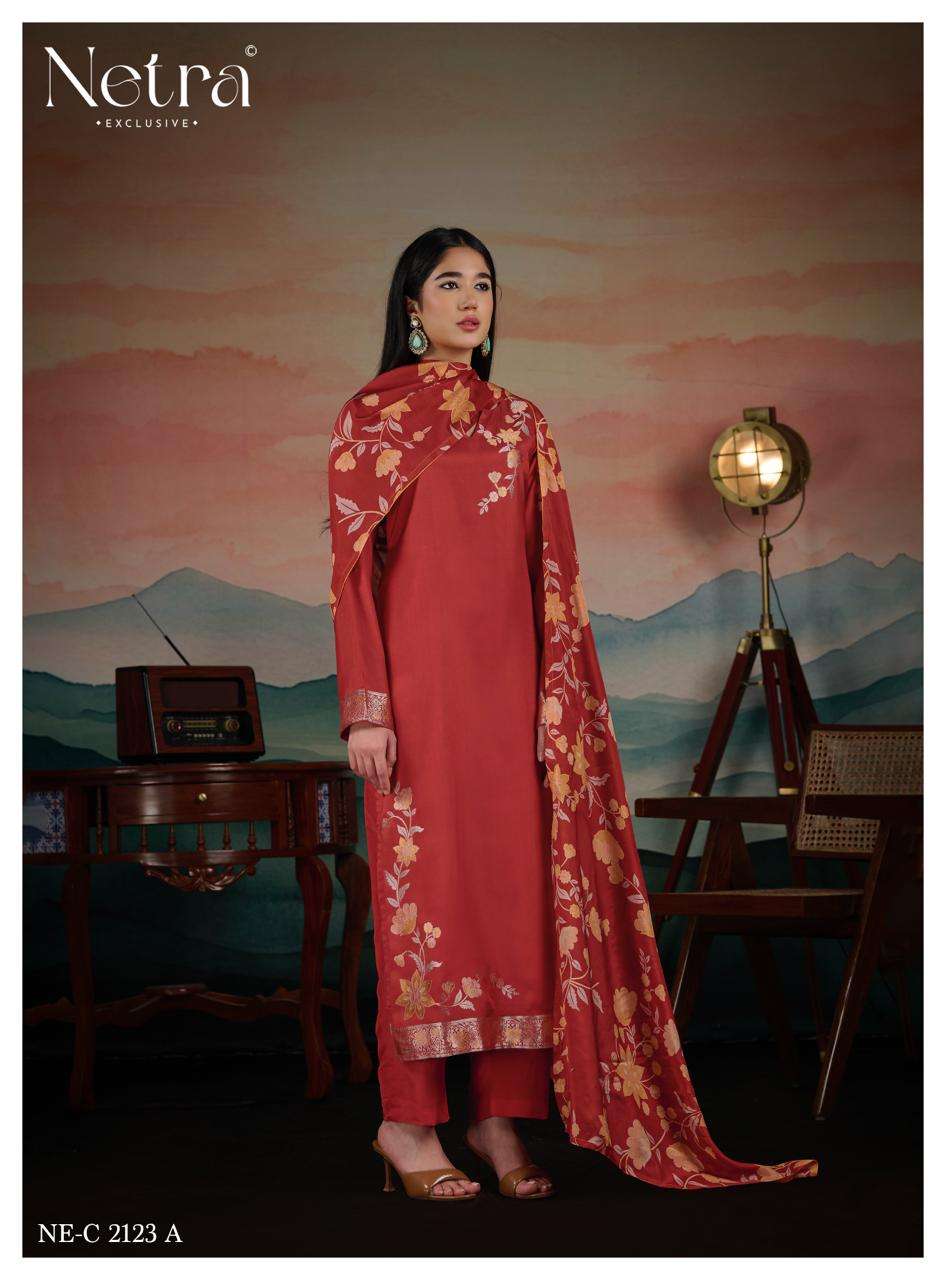 Ishita Netra Bemberg Muslin Pant Style Suits Supplier