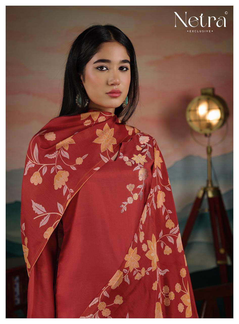 Ishita Netra Bemberg Muslin Pant Style Suits Supplier