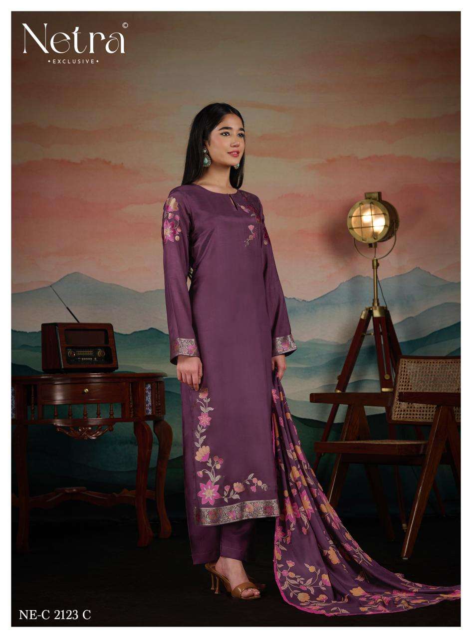 Ishita Netra Bemberg Muslin Pant Style Suits Supplier