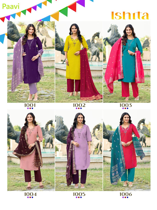 Ishita Paavi Readymade Pant Style Suits Supplier Gujarat