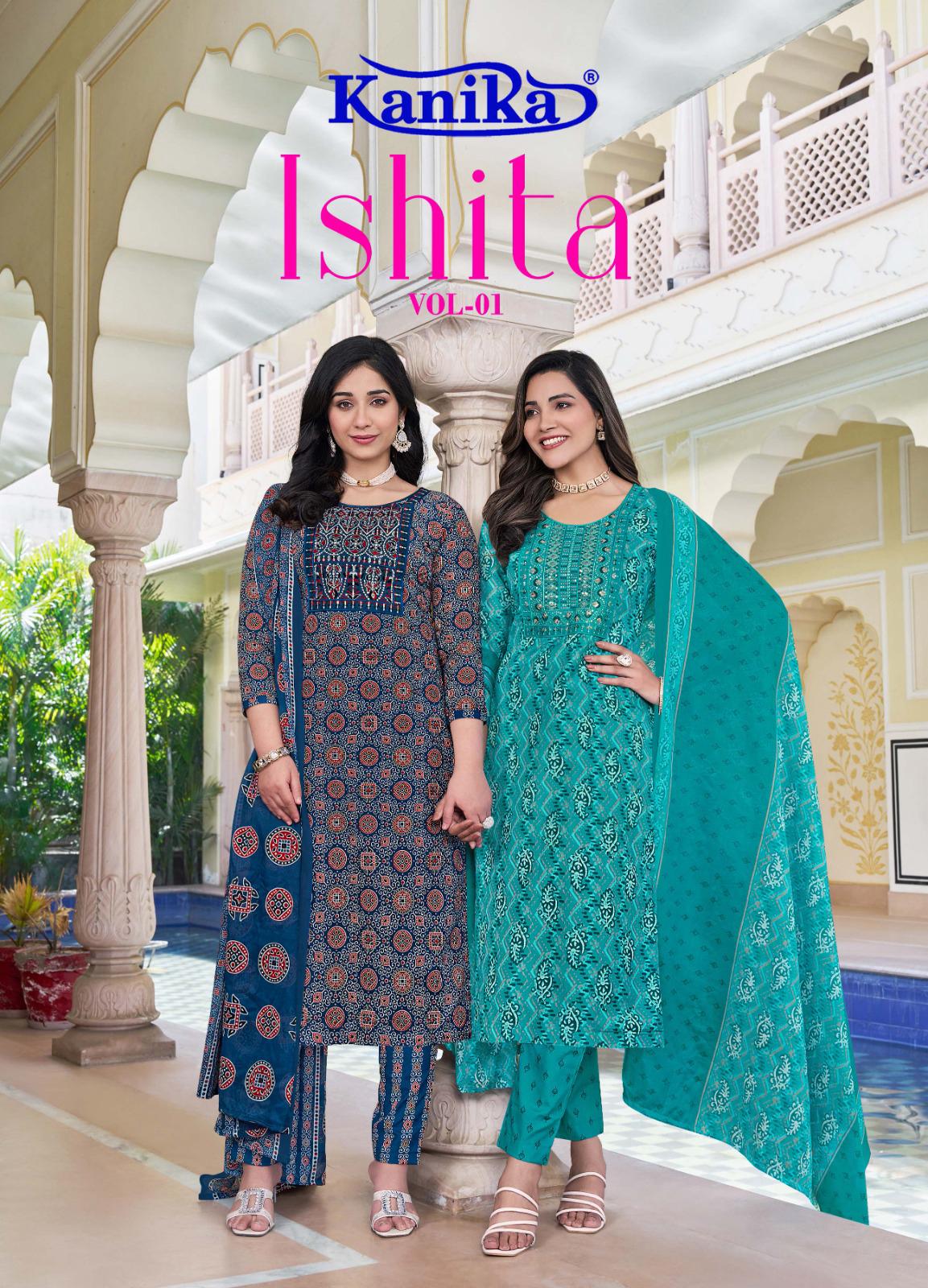 Ishita Vol 1 Kanika Readymade Cotton Pant Suits Exporter Gujarat