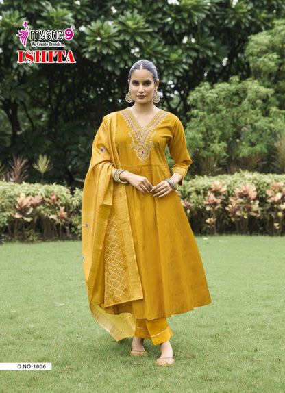 Ishita Vol 1 Mystic 9 Roman Silk Readymade Anarkali Suits Supplier India